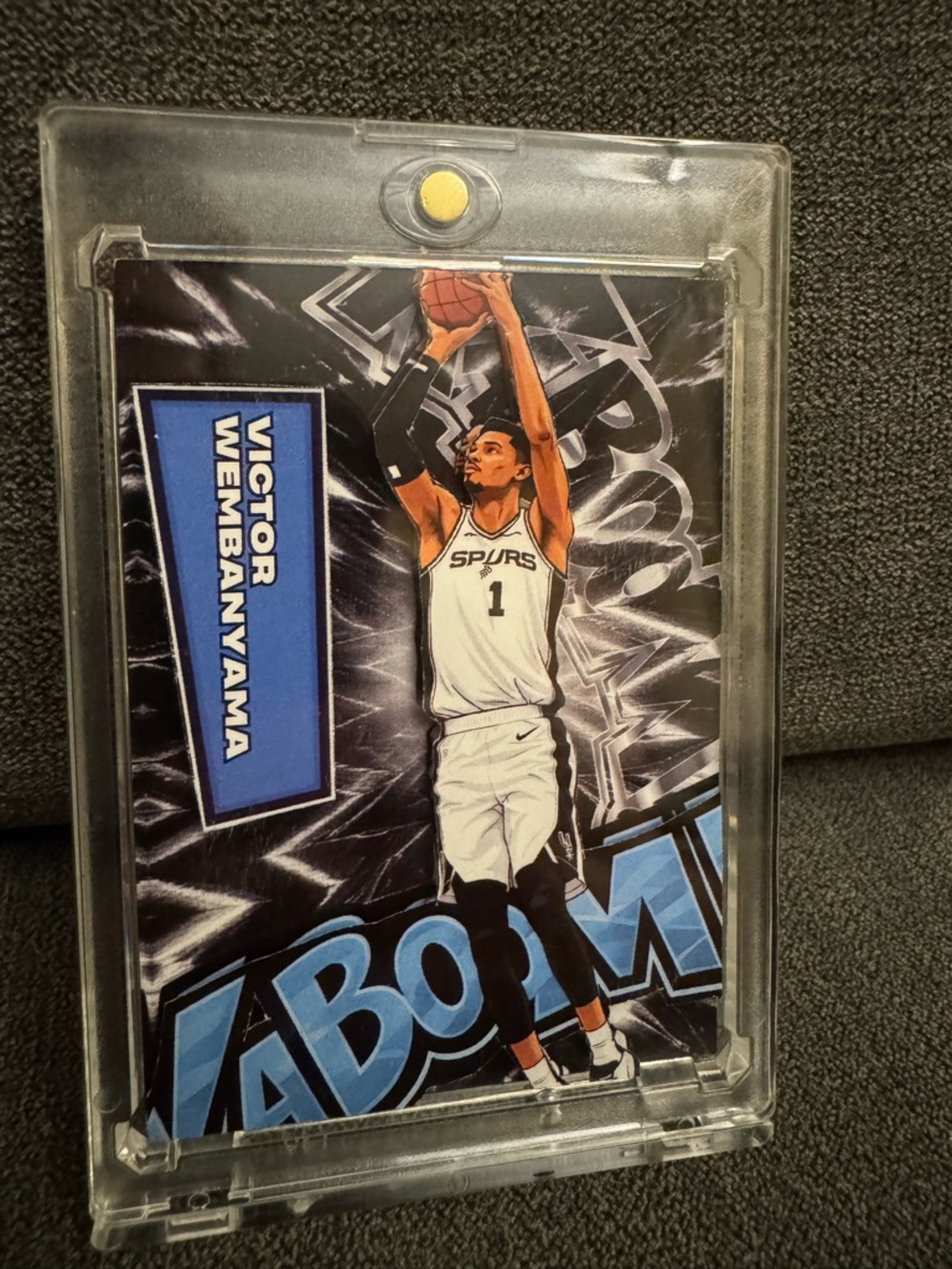 Custom 3D Floater - Custom art card Victor Wembanyama Kaboom card - Spurs